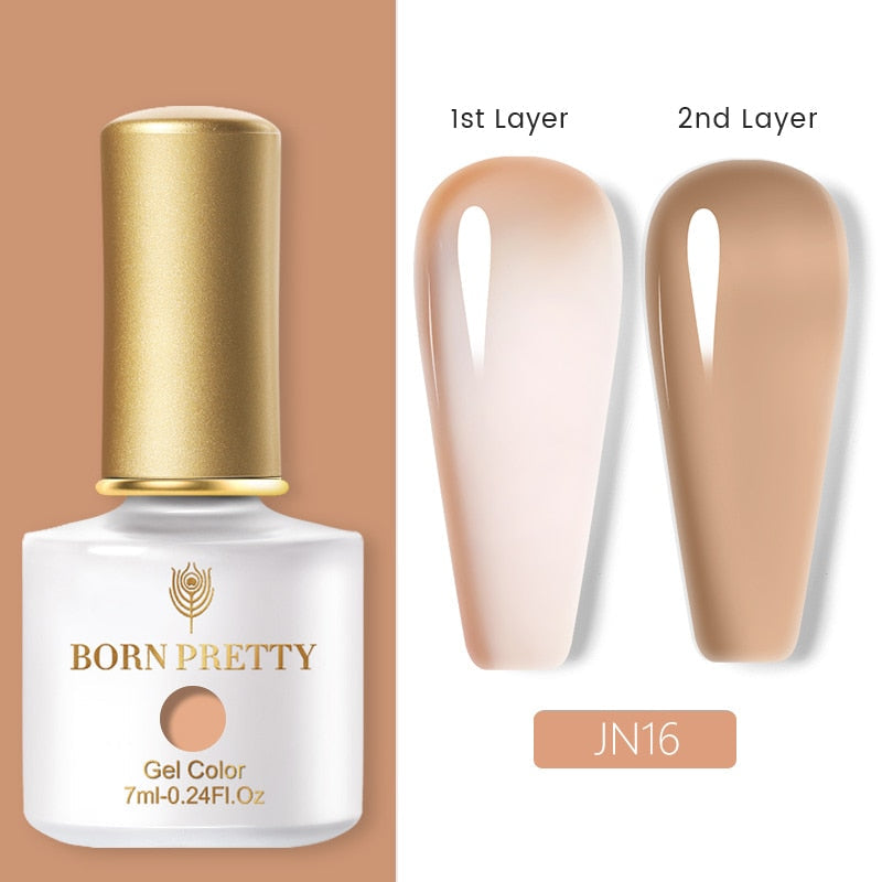BORN PRETTY Milky Pink Quick Extension Gel Nail Polish Rubber Base Gel Camouflage Color Coat Semi Permanent Nails Art Gels 7ml