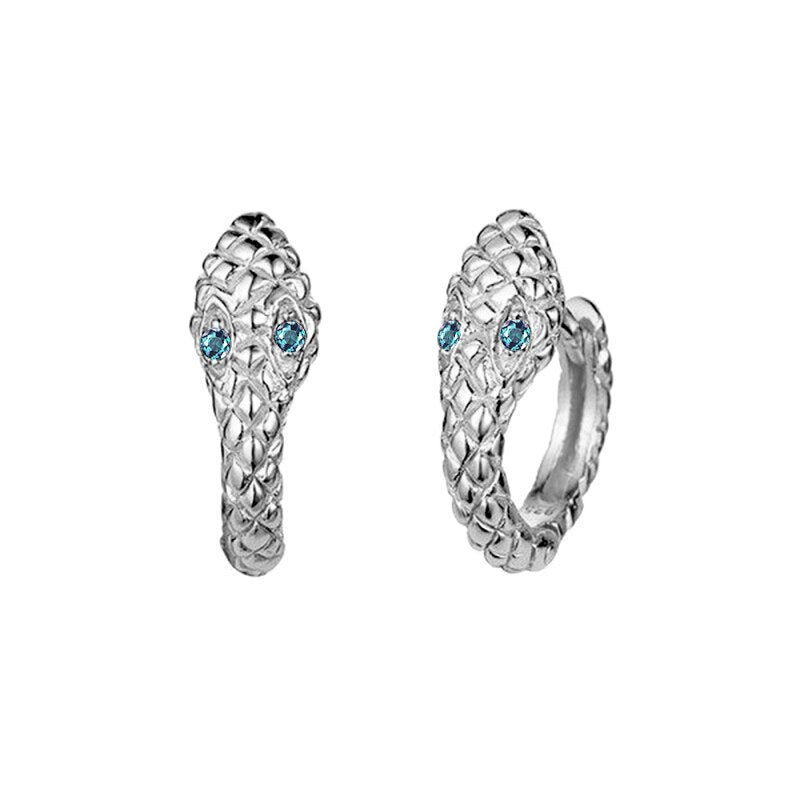 2022 Trend Blue Turquoises Series Hoop Earrings 925 Sterling Silver Ear Needle Small Earrings For Women Delicate Jewelry Pendant