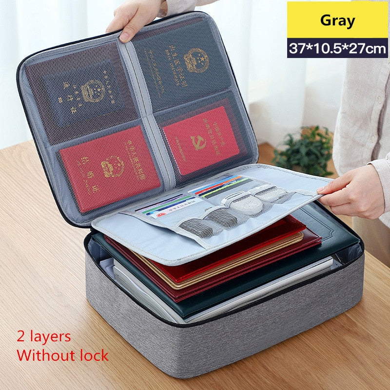 Document Storage Bag Organizer Desk Stationery Women Travel Files Card Folder Holder Tool Case Handbag Home Office Accessories