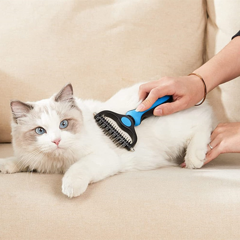 2022 yeni epilasyon tarak köpekler kedi Detangler kürk kırpma Dematting fırça tımar aracı için mat uzun saç kıvırcık Pet