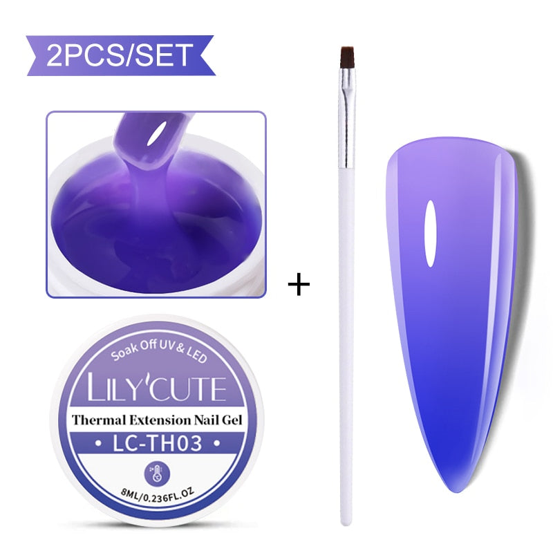 LILYCUTE 5ml Quick Extension Gel Construct Hard Gel Semi Permanent UV LED UV Gel Nail Art Design Faux Ongles Nails Accesorios