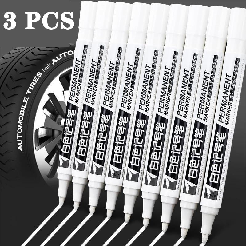 White Marker Pens set 2.0mm Oily Waterproof White Gel Pen DIY Graffiti Sketching Marker Stationery Writing School Supplies brush