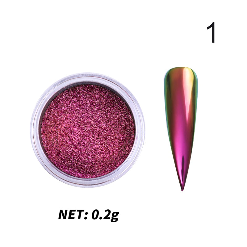 1Box Nail Mirror Glitter Powder Metallic Colorful Dust Metal Effect Nail Glitter Gold Nail Art UV Gel Polish Chrome Flakes Dust