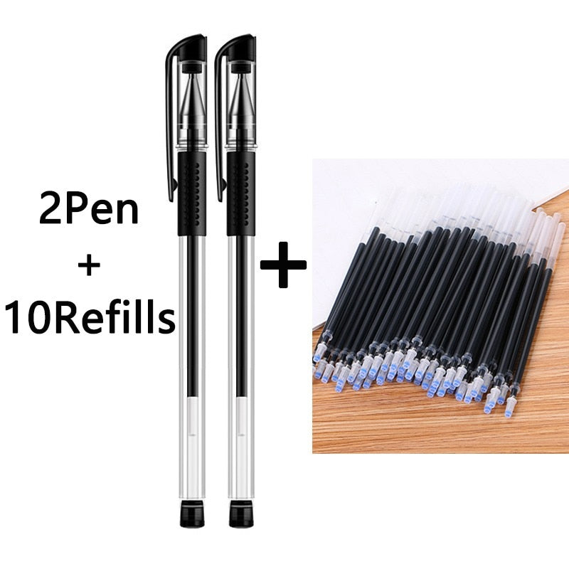 30PCS Gel Pen Set School supplies Black Blue Red ink Color 0.5mm Ballpoint pen Kawaii pen Students School Office Stationery