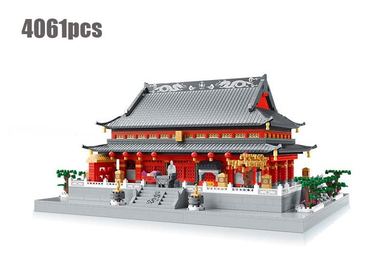 City Architecture Micro Building Blocks Chinese Ancient Palace Models Diamond China Courtyard Great Wall Toys Gifts