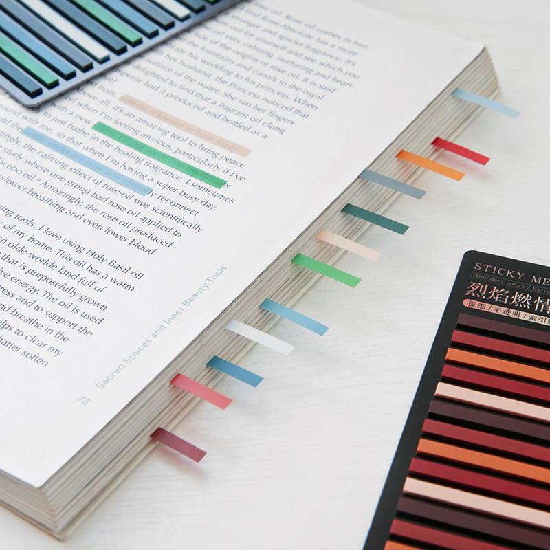 300 Sheets Rainbow Color Index Memo Pad Posted It Sticky Notes Paper Sticker Notepad Bookmark School Supplies Kawaii Stationery