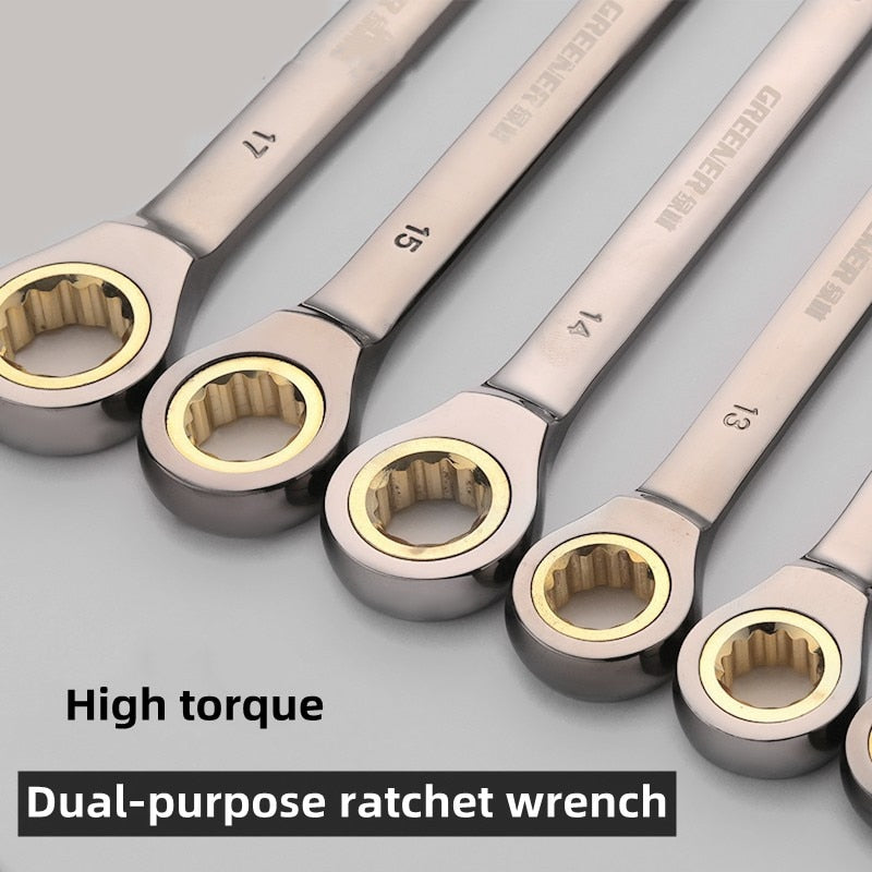 Two-way fast plum ratchet wrench industrial-grade small opening dual-purpose wrench hardware tool auto repair universal wrench