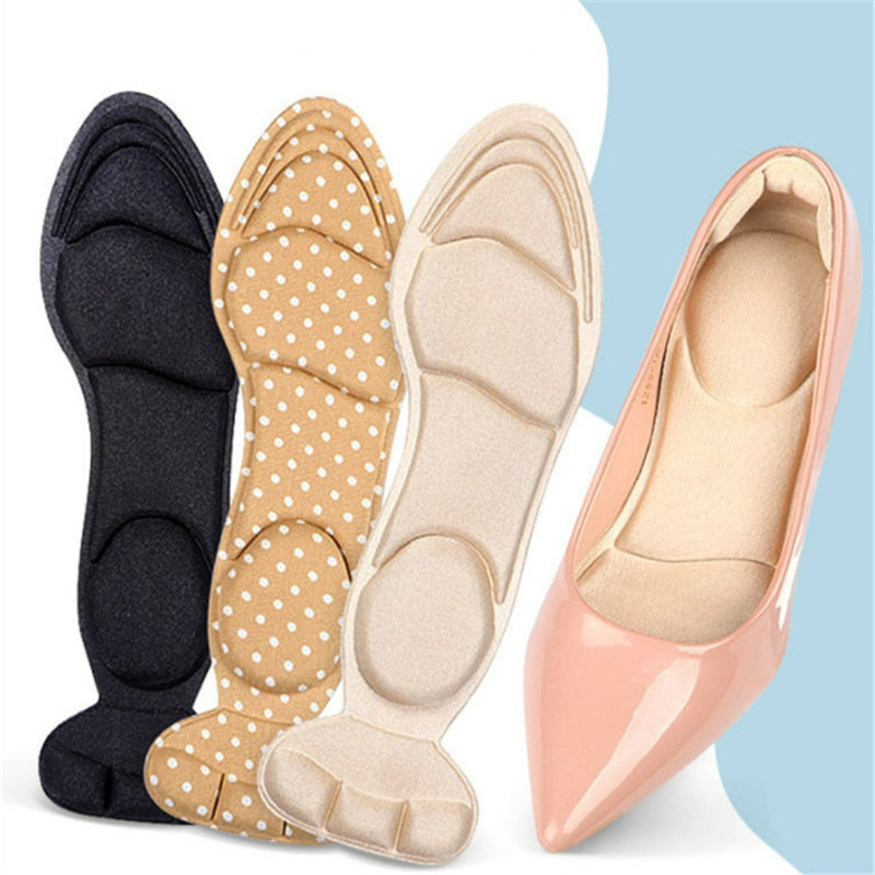 1 Pair 7D Comfort Breathable Women&#39;s Fashion Insoles Massage High-heeled Shoes Insoles Anti-slip Heel Post Back Cushion Pads