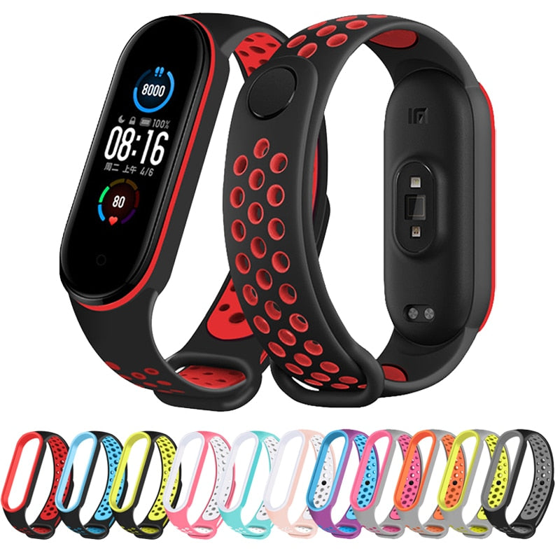 Straps for Xiaomi Mi Band 3 4 Silicone Material Replacement Bracelet Silicone Strap for Xiaomi Mi Band 5 Smart Watch Accessories