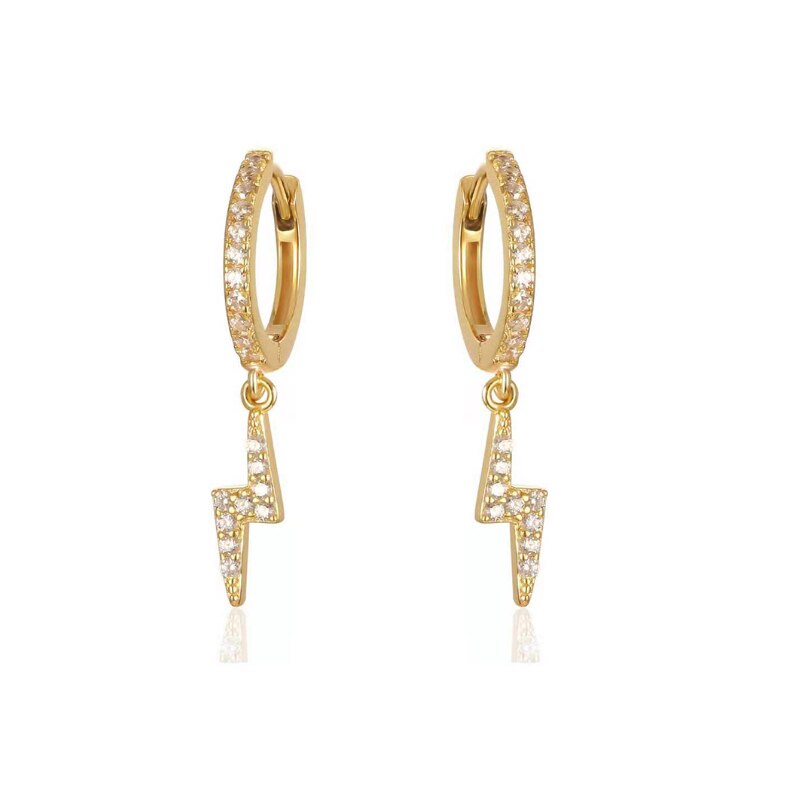 Fashion Hanging earrings Zircon Lightning Short Pendant Drop Ear Ring Ear Bone Sweet Trend Female Jewelry Hoop Earring for Women