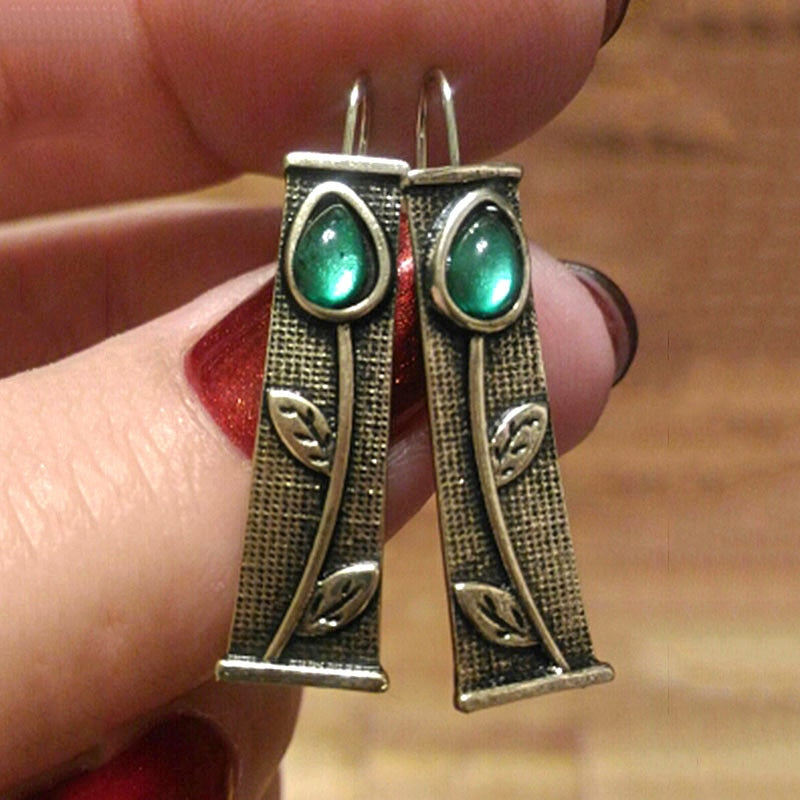 Vintage Ethnic Flower Drop Hanging Earring for Women Tredn Fashion Lovely Ear Pendant Dangle Earrings Jewelry Accessories