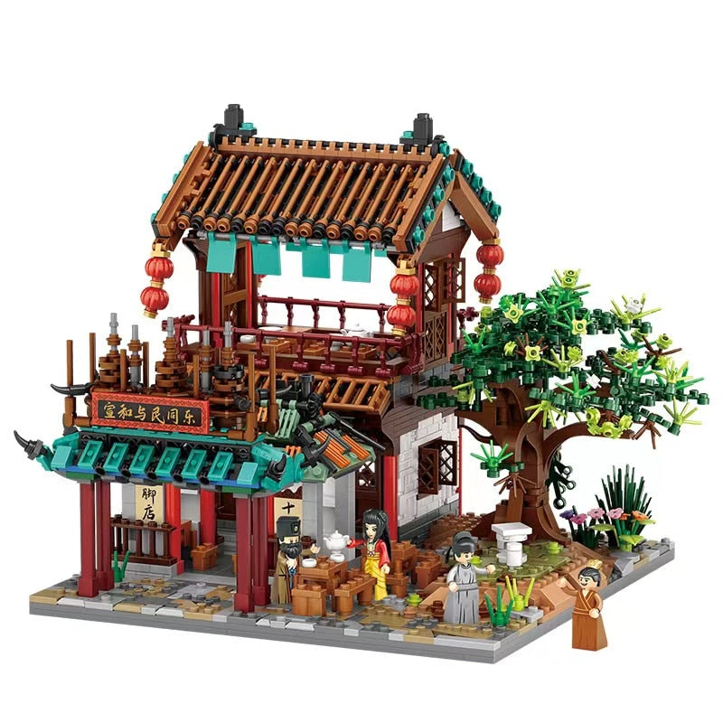 LOZ mini Blocks Kids Building Toys DIY Bricks Puzzle Ancient Chinese House 1055 1056 1057 1058