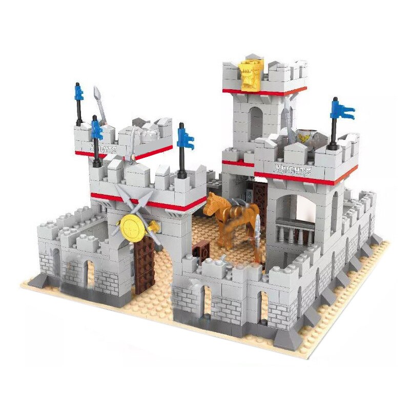Medieval knight castle victories royal tower brick horse princess kingdoms military sets building blocks toys birthday gifts