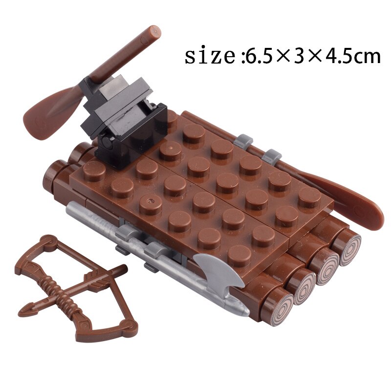 Medieval Castle Wall Model Building Blocks Ancient Military Siege Weapons Tent Watchtower Chariot Bonfire Carriage Bricks Toys