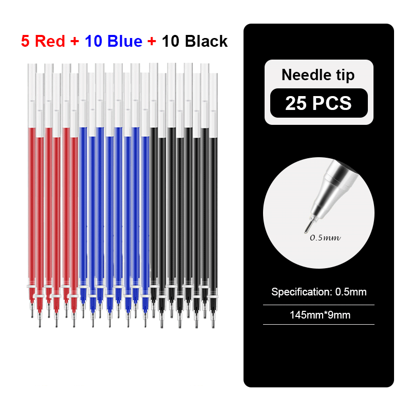 30PCS Gel Pen Set School supplies Black Blue Red ink Color 0.5mm Ballpoint pen Kawaii pen Students School Office Stationery