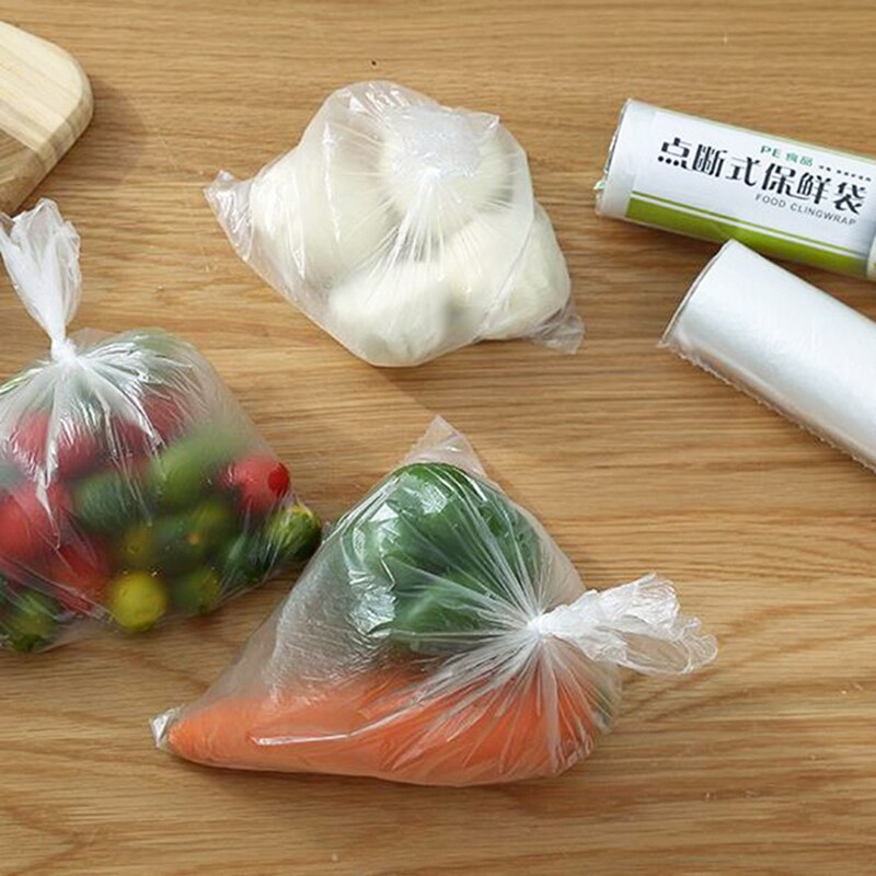 1 Roll 50Pcs Plastic Bags Disposable Wrap Kitchen Fresh Keeping Heat Sealer Food Saver Vacuum Fruit Storage Package Saran Wrap