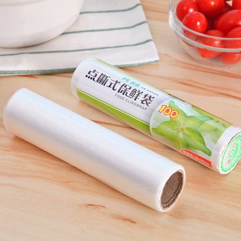 1 Roll 50Pcs Plastic Bags Disposable Wrap Kitchen Fresh Keeping Heat Sealer Food Saver Vacuum Fruit Storage Package Saran Wrap
