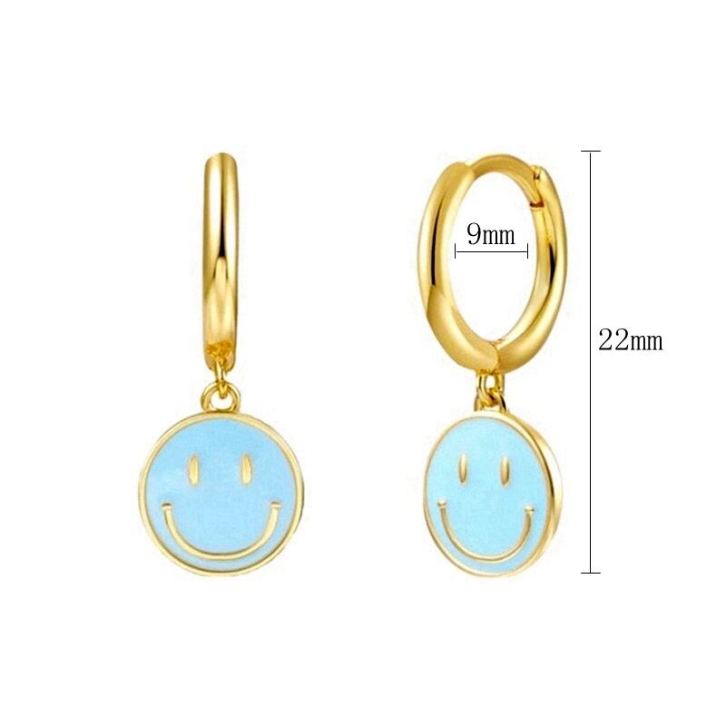 2022 Trend Blue Turquoises Series Hoop Earrings 925 Sterling Silver Ear Needle Small Earrings For Women Delicate Jewelry Pendant