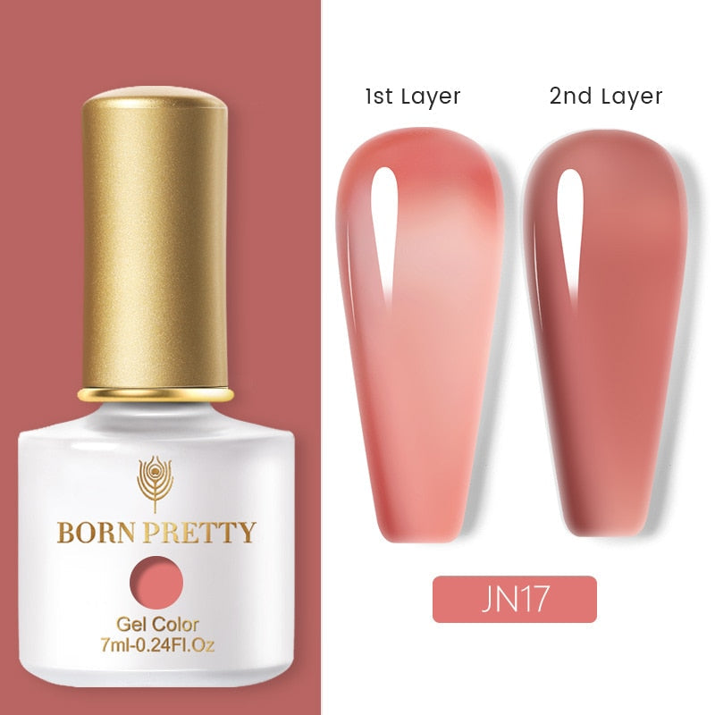 BORN PRETTY Milky Pink Quick Extension Gel Nail Polish Rubber Base Gel Camouflage Color Coat Semi Permanent Nails Art Gels 7ml