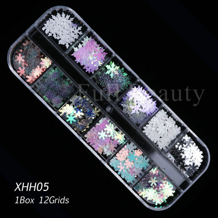Iridescent Mixed Hexagon Nail Glitter Sequins Holo Flakes Nail Art Powder Gel Polish Paillette Manicure Accessories LADJ01-12-2