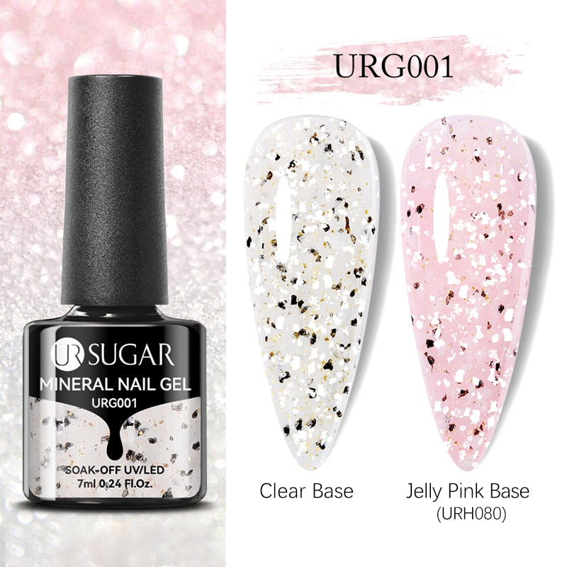 UR SUGAR 7ml Gold Glitter Gel Nail Polish Platinum Shining Mineral Sequins Soak Off UV LED Gel Nail Semi Permanent Manicure