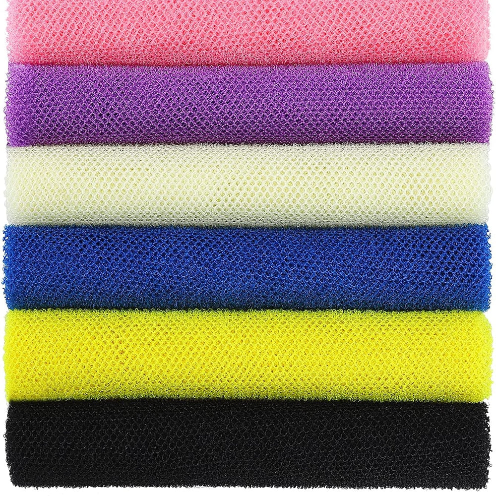 6 Pieces African Mesh Sponge African Body Exfoliator Mesh Body Scrub Back Cleaner Great for everyday use or stocking fillers