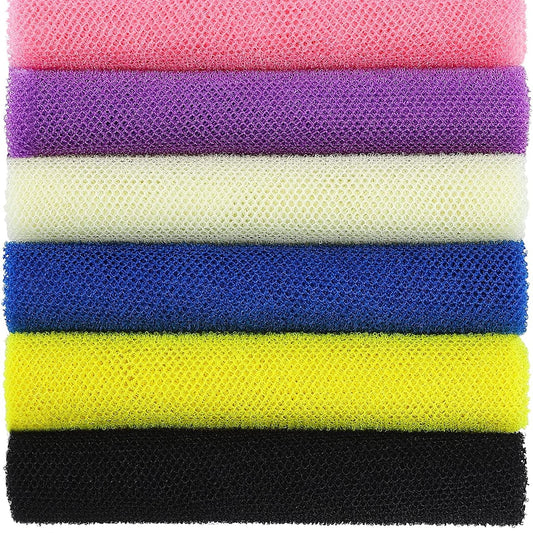 6 Pieces African Mesh Sponge African Body Exfoliator Mesh Body Scrub Back Cleaner Great for everyday use or stocking fillers