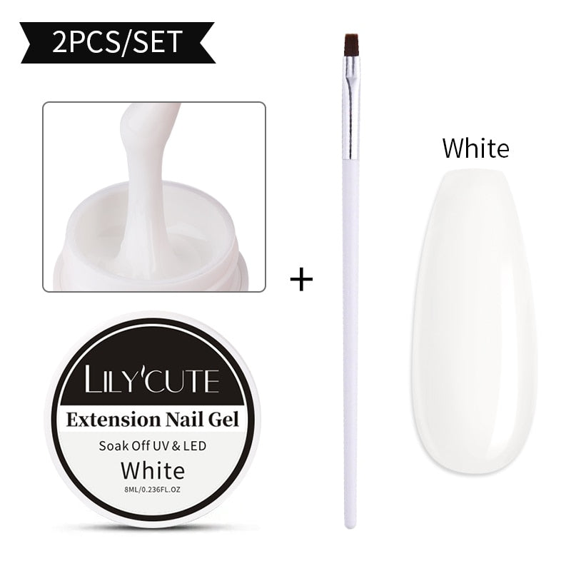 LILYCUTE 5ml Quick Extension Gel Construct Hard Gel Semi Permanent UV LED UV Gel Nail Art Design Faux Ongles Nails Accesorios