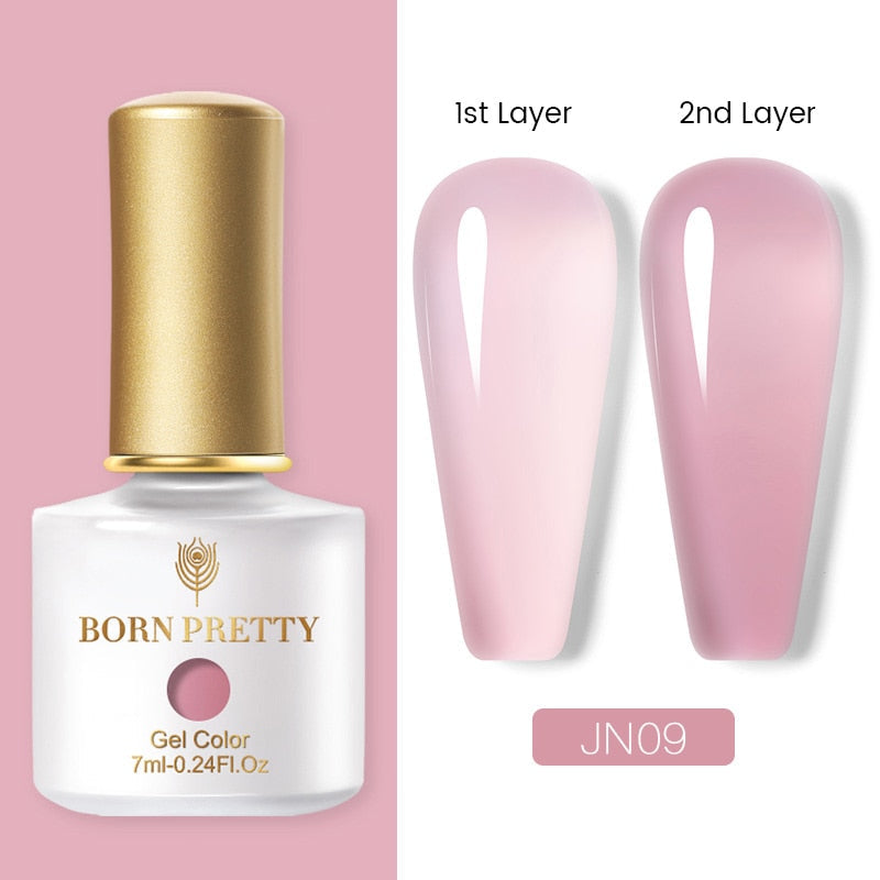 BORN PRETTY Milky Pink Quick Extension Gel Nail Polish Rubber Base Gel Camouflage Color Coat Semi Permanent Nails Art Gels 7ml