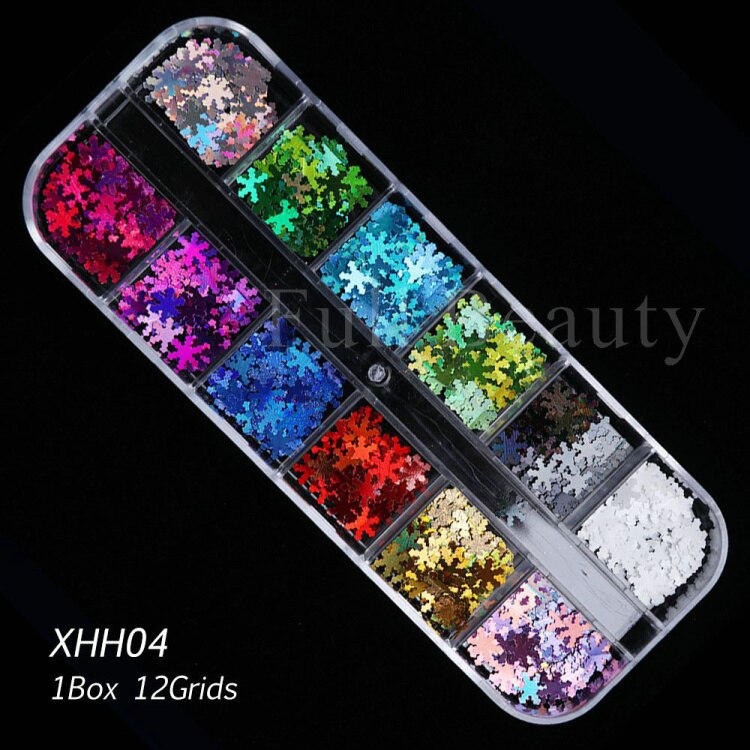 Iridescent Mixed Hexagon Nail Glitter Sequins Holo Flakes Nail Art Powder Gel Polish Paillette Manicure Accessories LADJ01-12-2