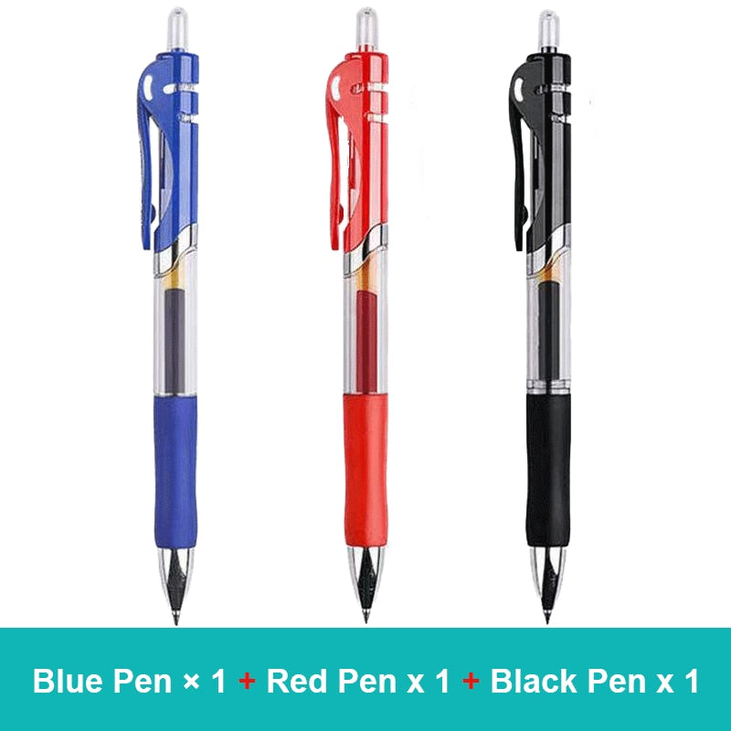 30PCS Gel Pen Set School supplies Black Blue Red ink Color 0.5mm Ballpoint pen Kawaii pen Students School Office Stationery