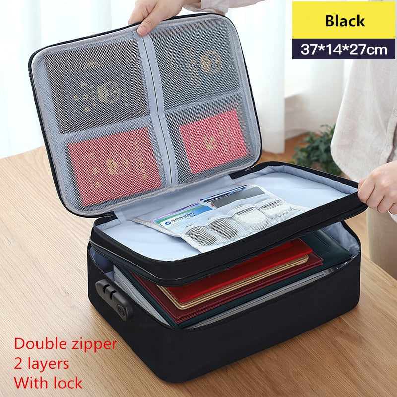 Document Storage Bag Organizer Desk Stationery Women Travel Files Card Folder Holder Tool Case Handbag Home Office Accessories
