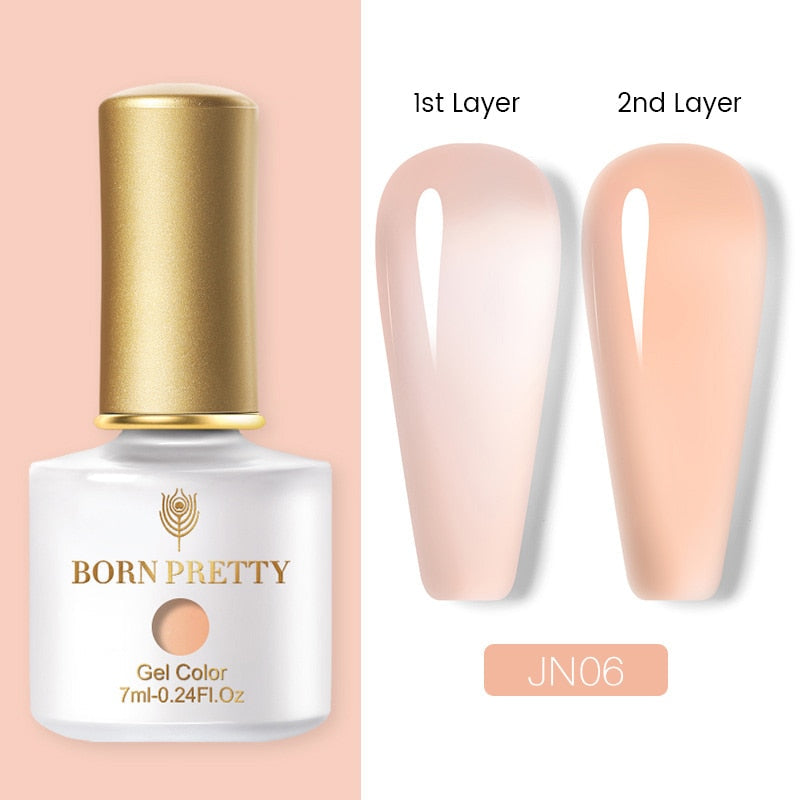 BORN PRETTY Milky Pink Quick Extension Gel Nail Polish Rubber Base Gel Camouflage Color Coat Semi Permanent Nails Art Gels 7ml