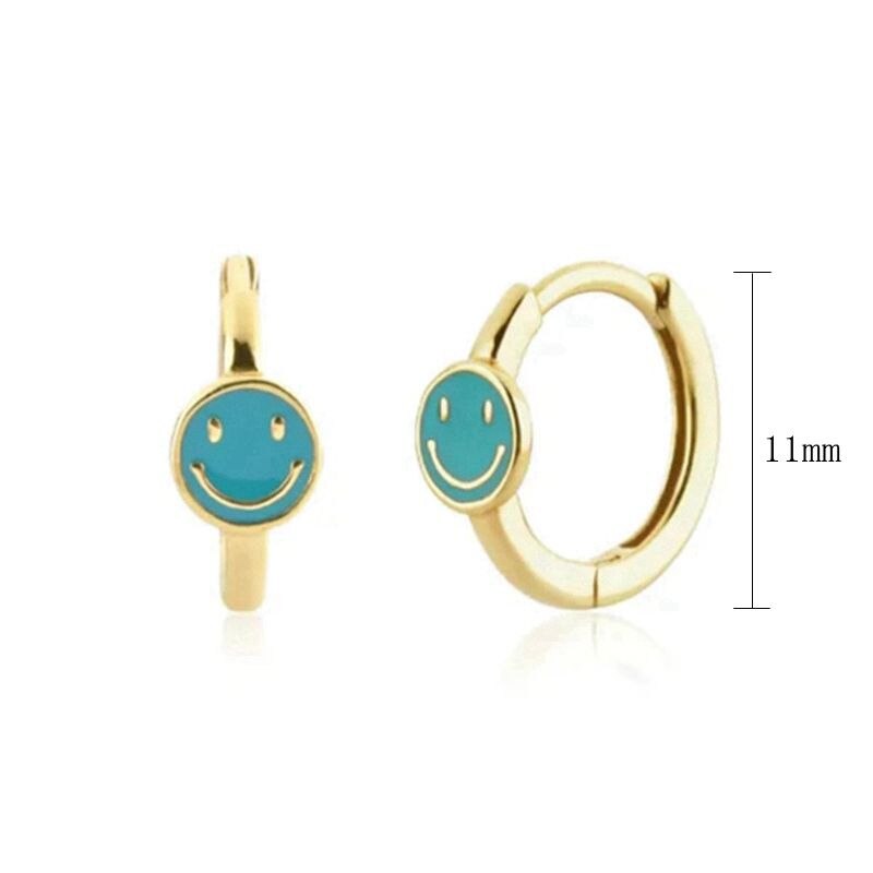 2022 Trend Blue Turquoises Series Hoop Earrings 925 Sterling Silver Ear Needle Small Earrings For Women Delicate Jewelry Pendant