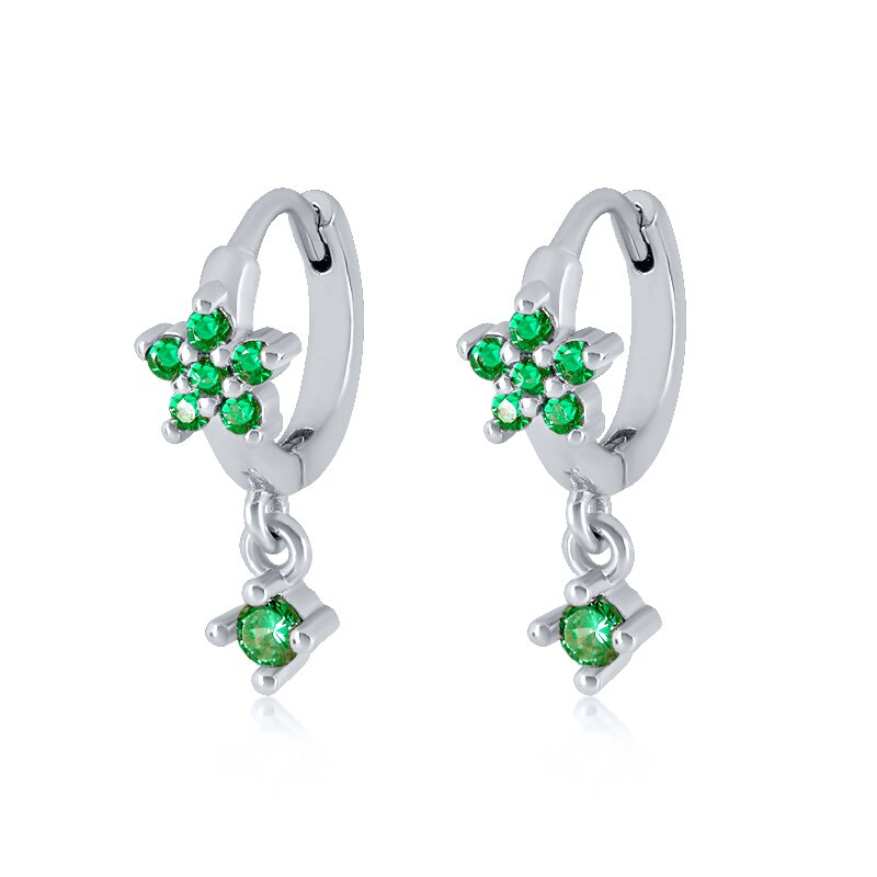 925 Sterling Silver Ear Needle Butterfly Hoop Earrings Colorful Crystal Animal Pendant Earrings for Women Party Fashion Jewelry
