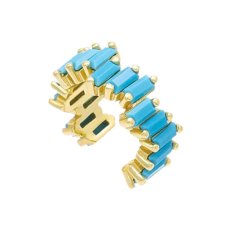 2022 Trend Blue Turquoises Series Hoop Earrings 925 Sterling Silver Ear Needle Small Earrings For Women Delicate Jewelry Pendant