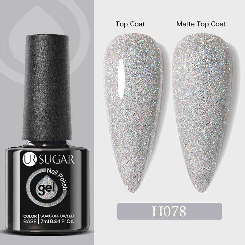 UR SUGAR 7ml Gold Glitter Gel Nail Polish Platinum Shining Mineral Sequins Soak Off UV LED Gel Nail Semi Permanent Manicure