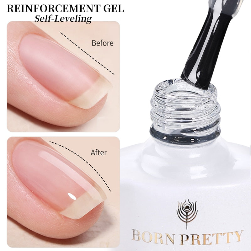 BORN PRETTY Milky Pink Quick Extension Gel Nail Polish Rubber Base Gel Camouflage Color Coat Semi Permanent Nails Art Gels 7ml