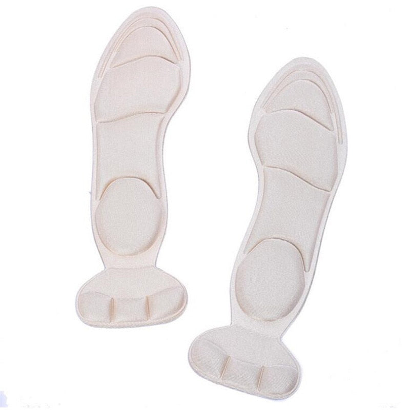 1 Pair 7D Comfort Breathable Women&#39;s Fashion Insoles Massage High-heeled Shoes Insoles Anti-slip Heel Post Back Cushion Pads