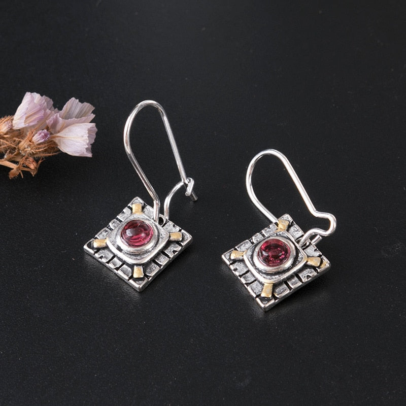 Vintage Ethnic Flower Drop Hanging Earring for Women Tredn Fashion Lovely Ear Pendant Dangle Earrings Jewelry Accessories