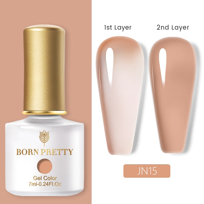 BORN PRETTY Milky Pink Quick Extension Gel Nail Polish Rubber Base Gel Camouflage Color Coat Semi Permanent Nails Art Gels 7ml