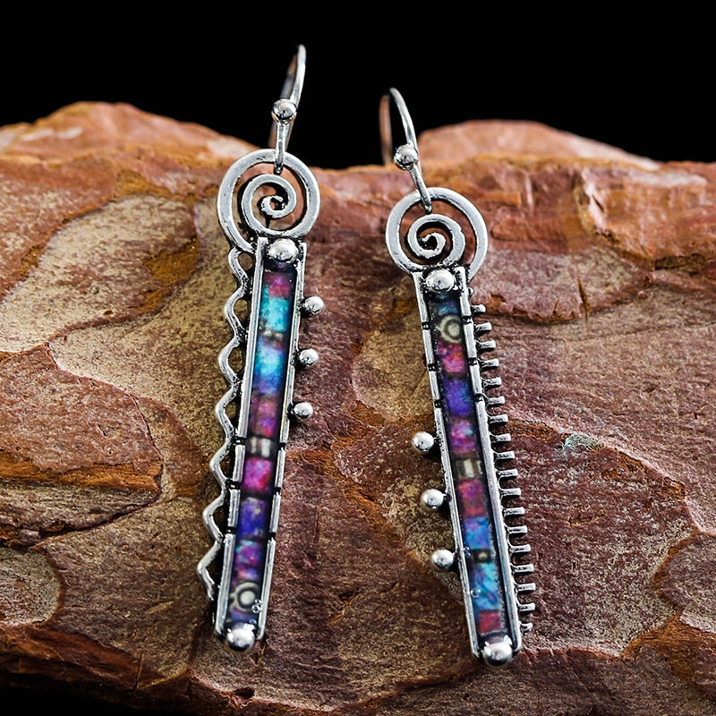 Vintage Ethnic Flower Drop Hanging Earring for Women Tredn Fashion Lovely Ear Pendant Dangle Earrings Jewelry Accessories