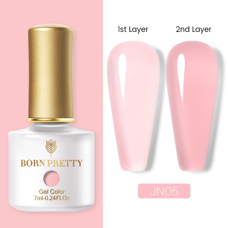 BORN PRETTY Milky Pink Quick Extension Gel Nail Polish Rubber Base Gel Camouflage Color Coat Semi Permanent Nails Art Gels 7ml