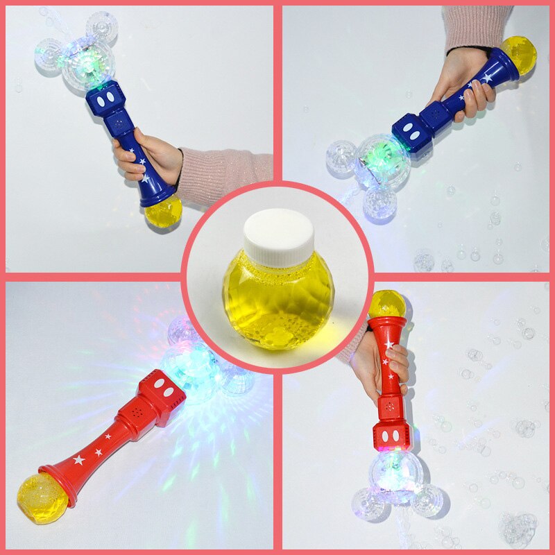 Disney New Cartoon Minnie Bubble Machine Electric Bubble Stick Toy Mickey Mouse Boys Girls Party Children Toys Birthday Gift