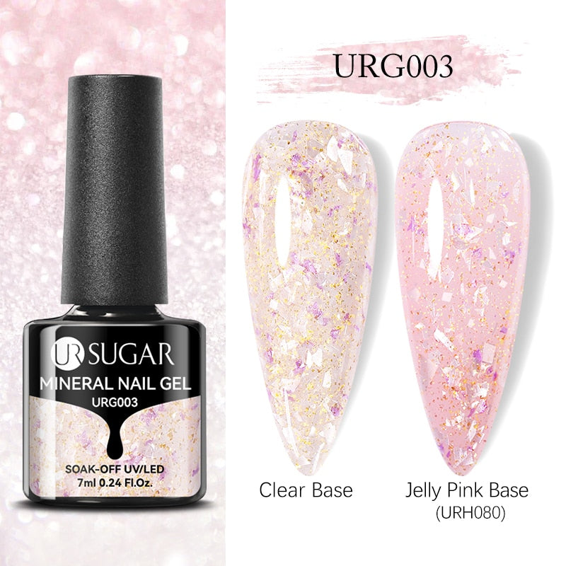 UR SUGAR 7ml Gold Glitter Gel Nail Polish Platinum Shining Mineral Sequins Soak Off UV LED Gel Nail Semi Permanent Manicure