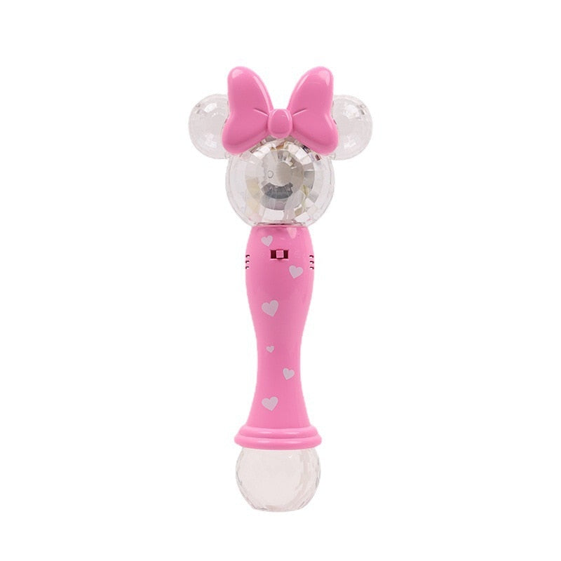 Disney New Cartoon Minnie Bubble Machine Electric Bubble Stick Toy Mickey Mouse Boys Girls Party Children Toys Birthday Gift