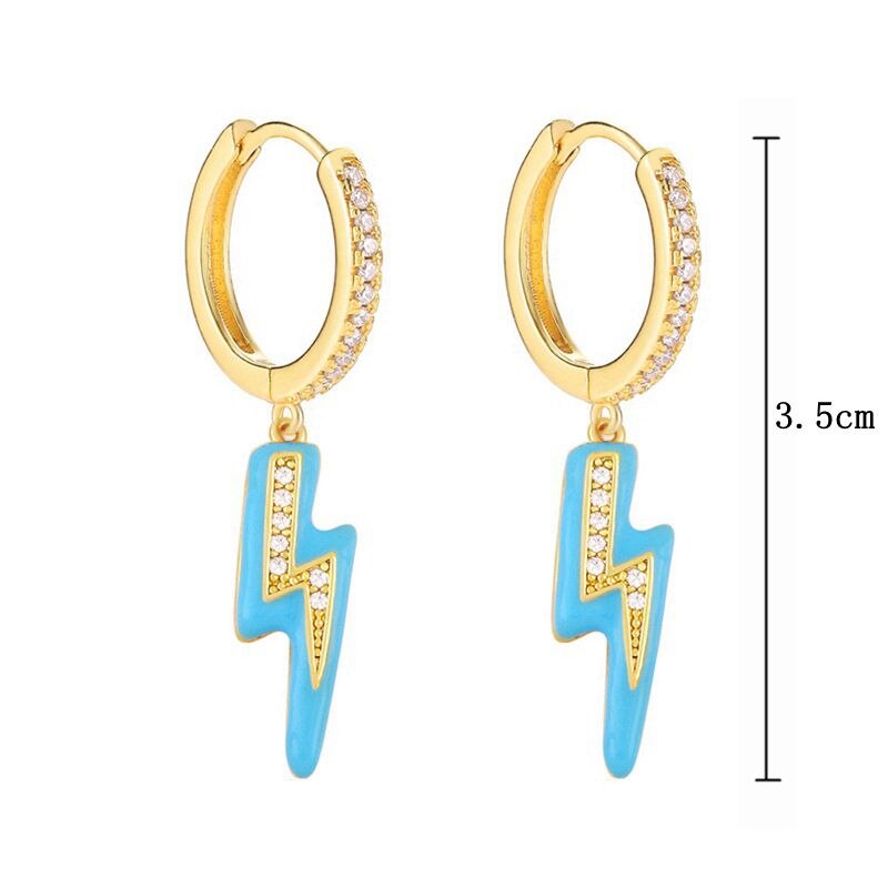 2022 Trend Blue Turquoises Series Hoop Earrings 925 Sterling Silver Ear Needle Small Earrings For Women Delicate Jewelry Pendant