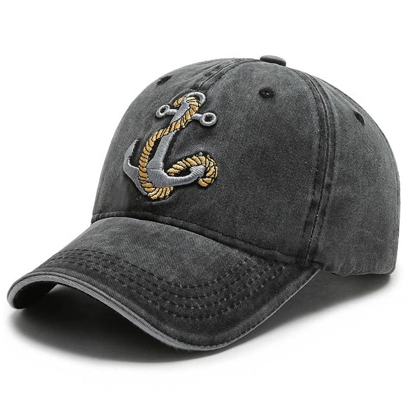 Men&#39;s Ship Anchor Wash Embroidered Baseball Caps For Women Hats Retro Leisure Trucker Duck Tongue Cap Male Outdoor Sunscreen Hat