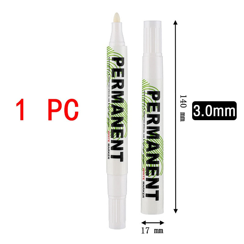 White Marker Pens set 2.0mm Oily Waterproof White Gel Pen DIY Graffiti Sketching Marker Stationery Writing School Supplies brush