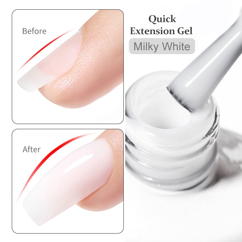 BORN PRETTY Milky Pink Quick Extension Gel Nail Polish Rubber Base Gel Camouflage Color Coat Semi Permanent Nails Art Gels 7ml